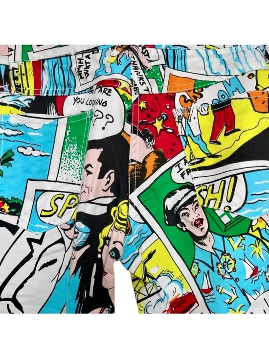 Dolce & Gabbana Comic Print Pants Multicolor Pop Art Slim Fit Statement ~Sz 4 US - Picture 7 of 10